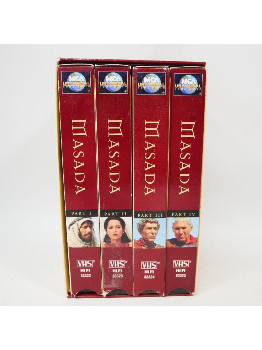 Masada VHS Box Set 4-Part 1981 Miniseries Starring Peter OToole & Peter Strauss